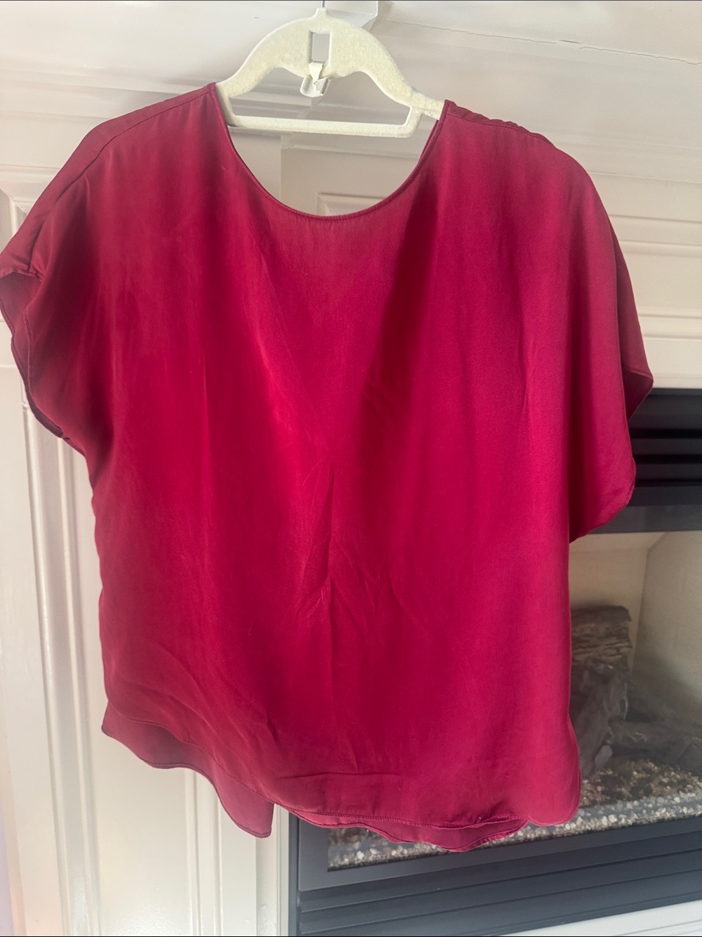 Banana Republic Short Sleeve Top in Deep Raspberry